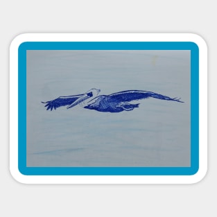 Pelican in flight Sticker